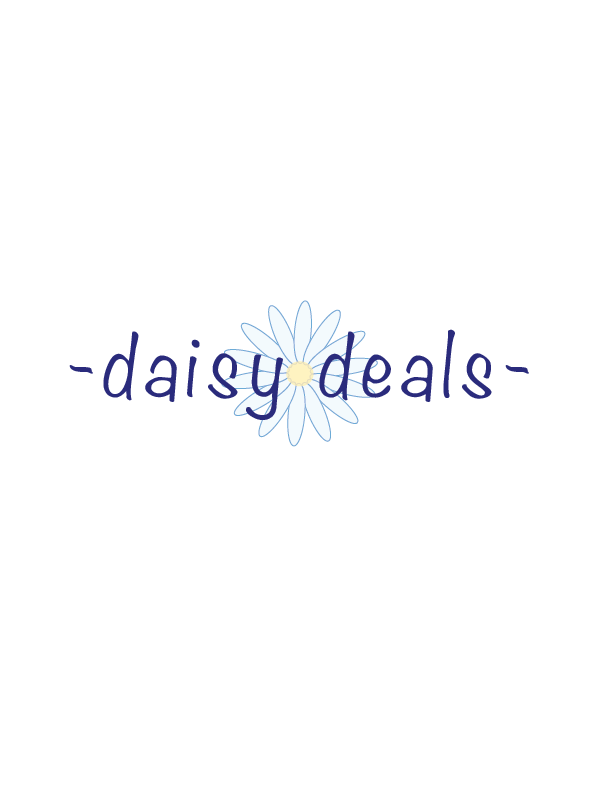 The phrase "daisy deals" is written above a daisy.